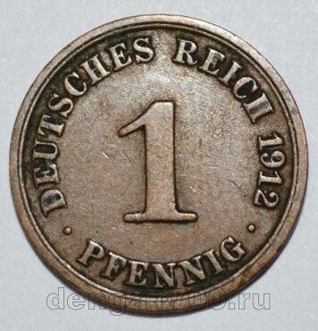 Германия 1 пфенниг 1912 года А, #314-087