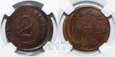 �������� 2 �������� 1924� � ���� ������ � ����� ��� MS63BN, #316-047