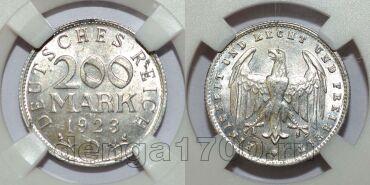 ���������� ���������� 200 ����� 1923 ���� D � ����� ��� MS63, #350-581
