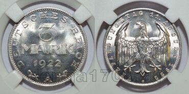 �������� 3 ����� 1922 � ����������� � ����� ��� MS65, #350-587