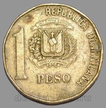 Доминикана 1 песо 1991 года, #763-588