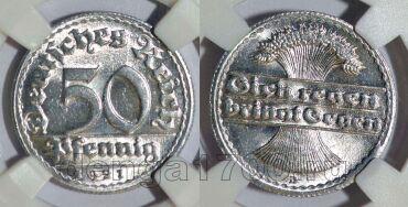 �������� 50 ��������� 1921 D � ����� ��� MS65, #s865-016