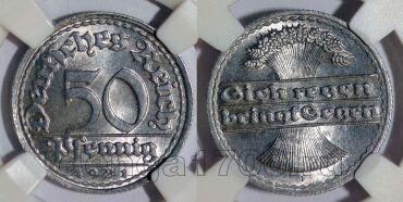 �������� 50 ��������� 1921 F � ����� ��� MS65, #s865-018