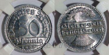 �������� 50 ��������� 1922 F � ����� ��� MS65, #s865-025