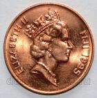 Фиджи 2 цента 1995 года Елизавета II, #283-006