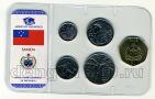 Самоа набор из 5ти монет в упаковке Малиетоа Танумафили II, #2888