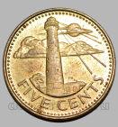 Барбадос 5 центов 1988 года, #319-835-02