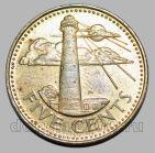 Барбадос 5 центов 1991 года, #319-849-02