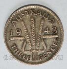 Австралия 3 пенса 1943 года Георг VI, #799-170